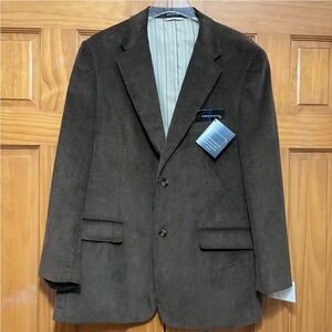 Statements Brown Corduroy Blazer/Sport Jacket Size 44 Regular NWT